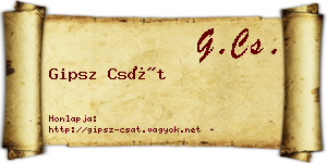 Gipsz Csát névjegykártya